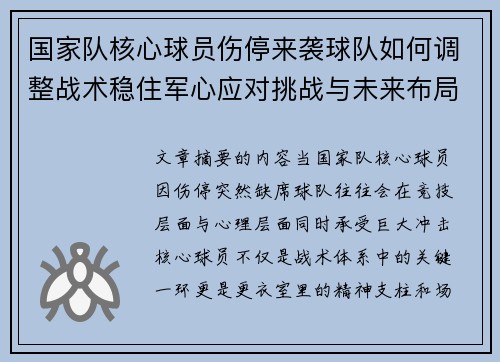 国家队核心球员伤停来袭球队如何调整战术稳住军心应对挑战与未来布局